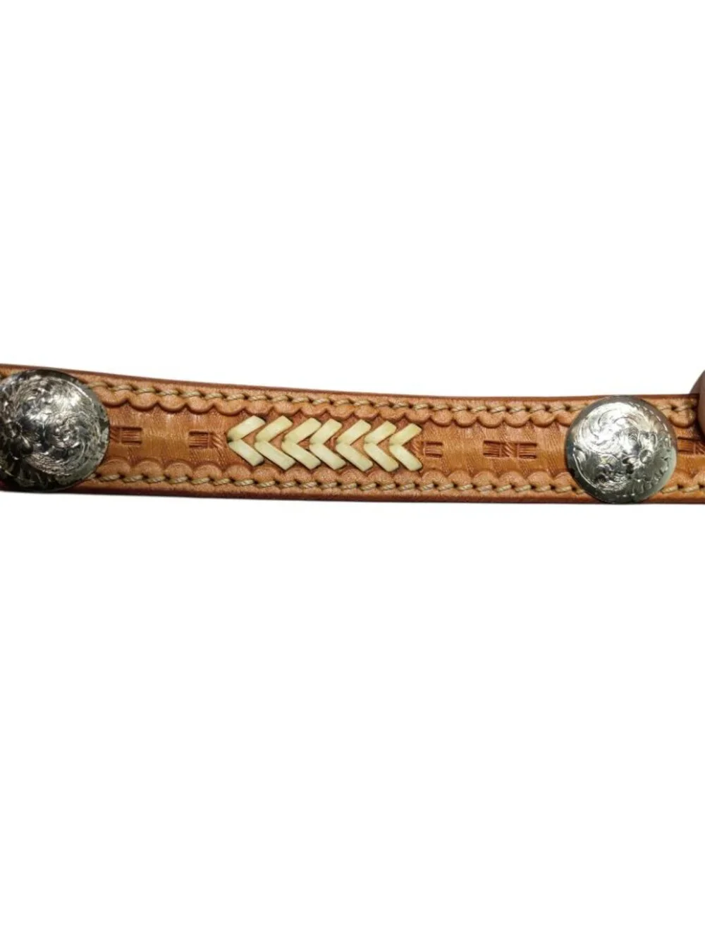 Cowboy Gear Mark Fanning Men's Leather Concho Belt 30